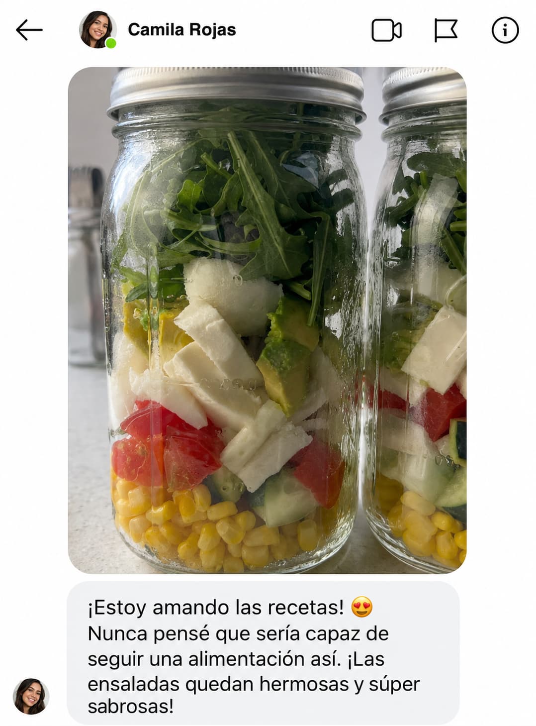 Ensalada preparada con el material
