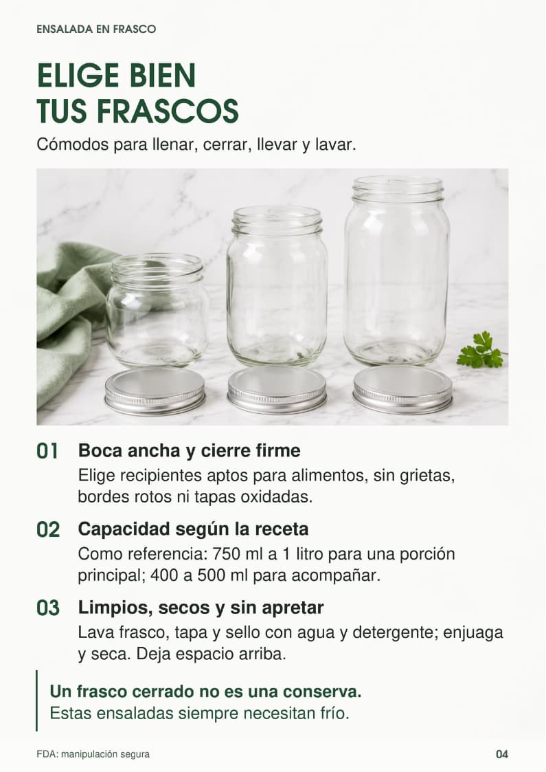 Guía para elegir los frascos correctos