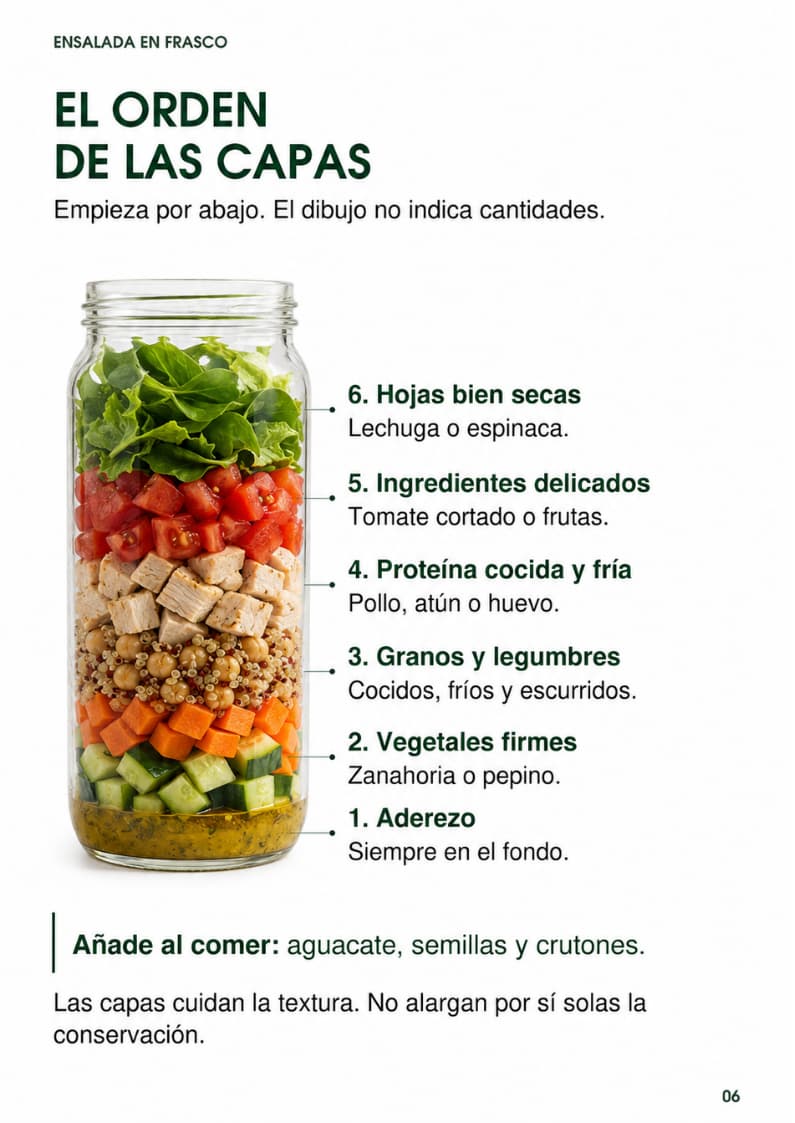 Diagrama del orden correcto de las capas